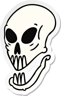 Bir insan tarafından çizilmiş bir kafatası karalaması.