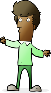 Çizgi film bir insan tarafından çizilmiş ürkmüş bir adam