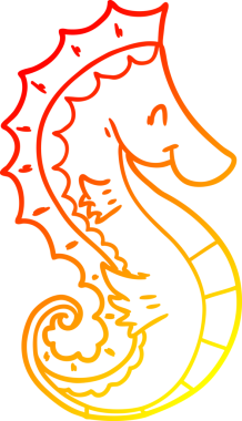 Bir insan tarafından çizilmiş karikatür deniz atı çizimi.