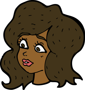 Bir insan tarafından çizilmiş bir karikatür kadını.