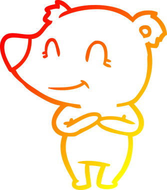 Bir insan tarafından çizilmiş dost bir ayı karikatürünü çiziyorum.