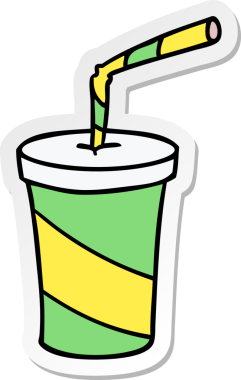 Bir insan tarafından çizilmiş el yazısı çizgi film karikatürü fast food içeceği