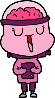 Bir insan tarafından çizilmiş mutlu çizgi film robotu