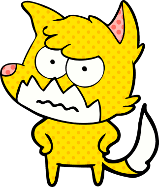 Bir insan tarafından çizilmiş tilki çizgi film karakteri