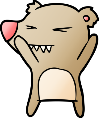 Bir insan tarafından çizilmiş kızgın ayı çizgi filmi.