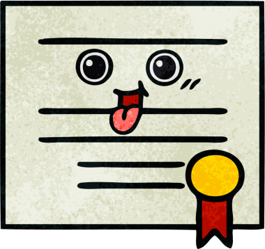 Bir insan tarafından çizilmiş mezuniyet diplomasının retro grunge dokusu.