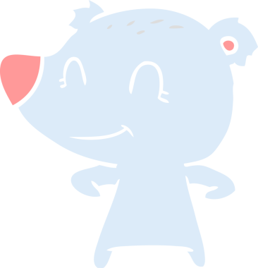 Dost canlısı ayı düz renkli çizgi film bir insan tarafından çizildi