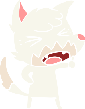 bir insan tarafından çizilmiş kızgın düz renkli tilki çizimi