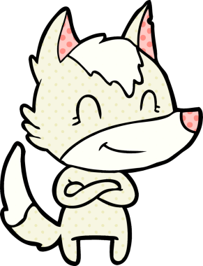 Bir insan tarafından çizilmiş dost canlısı bir kurt.