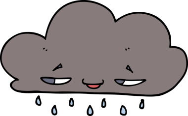 bir insan tarafından çizilmiş yağmur bulutu