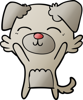 Bir insan tarafından çizilmiş çizgi film köpeği.