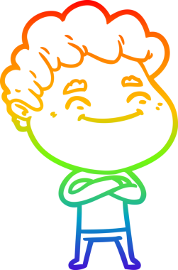 Bir insan tarafından çizilmiş gökkuşağı gradyan çizgi çizimi.