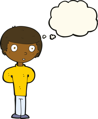 Bir insan tarafından çizilmiş düşünce balonlu endişeli bir adam.