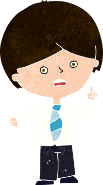 Çizgi film endişeli okul çocuğu bir insan tarafından çizildi.