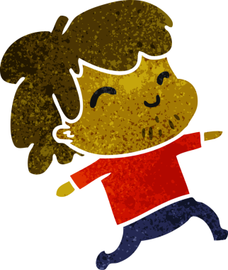 Bir insan tarafından çizilmiş sakallı eski çizgi film çizimi Kawaii çocuk.