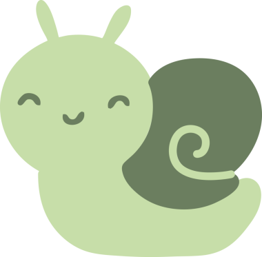 Bir insan tarafından çizilmiş sevimli çizgi film salyangozu.