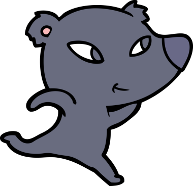 Bir insan tarafından çizilmiş bir çizgi film karakteri.