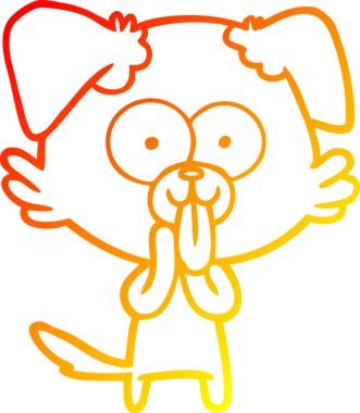 Bir insan tarafından çizilmiş dilli çizgi film köpeği çizimi.