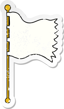 Bir insan tarafından çizilmiş bayrağın sıkıntılı çıkartması.