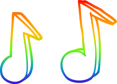 Bir insan tarafından çizilmiş bir karikatür çiziminin gökkuşağı gradyanı