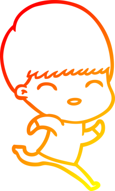 Bir insan tarafından çizilmiş mutlu çizgi film çocuğu çizimi.