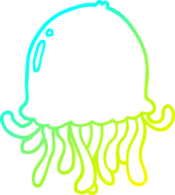 Bir insan tarafından çizilmiş bir denizanasının soğuk gradyan çizgisi