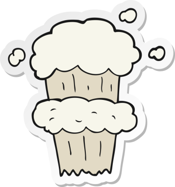 Bir insan tarafından çizilmiş karikatür dumanı çıkartması.