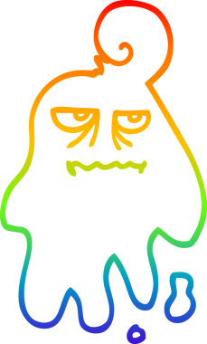 Gökkuşağı gradyanı çizimi bir insan tarafından çizilmiş ürkütücü bir çizgi film.