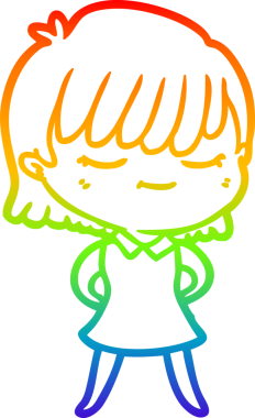 gökkuşağı gradyan çizimi bir insan tarafından çizilmiş bir karikatür kadın