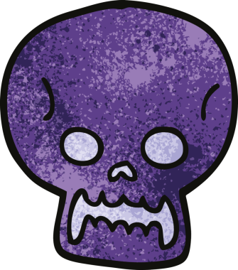 Bir insan tarafından çizilmiş cadılar bayramı kafatası karalaması.