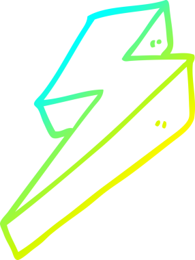 Bir insan tarafından çizilen yıldırımların çizgi film çizimi.