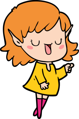 Bir insan tarafından çizilmiş bir elf kızı.