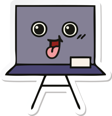 Bir insan tarafından çizilmiş şirin bir karikatür çıkartması.