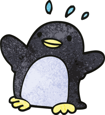 Bir insan tarafından çizilmiş bir karalama Noel pengueni.