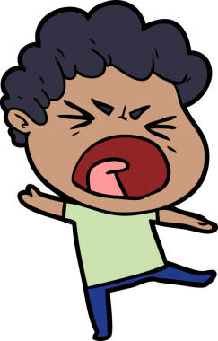 Bir insan tarafından çizilmiş öfkeli bir adam.