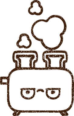 Bir insan tarafından çizilmiş tost makinesi kömürü.