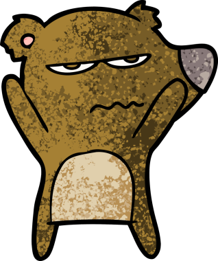 Bir insan tarafından çizilmiş kızgın ayı çizgi filmi.