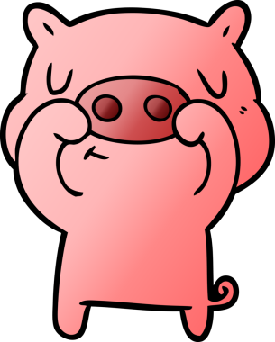 Bir insan tarafından çizilmiş çizgi film içerikli domuz.