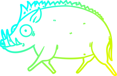 Bir insan tarafından çizilmiş yaban domuzu çizgi filmi.