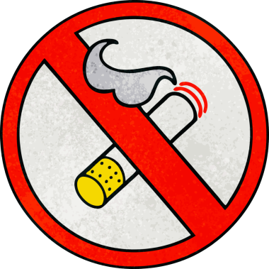 Sigara içilmeyen bir insan tarafından çizilmiş retro grunge desen karikatürü.