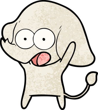 Bir insan tarafından çizilmiş şirin bir fil.