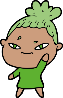 Bir insan tarafından çizilmiş karikatür kadın.