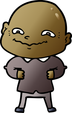 Bir insan tarafından çizilmiş ürkütücü bir çizgi film.