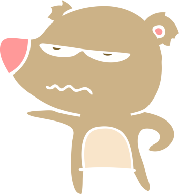 bir insan tarafından çizilmiş ayı düz renkli çizgi film.