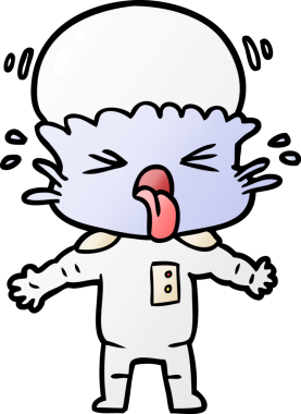 Bir insan tarafından çizilmiş garip bir uzaylı çizgi filmi.