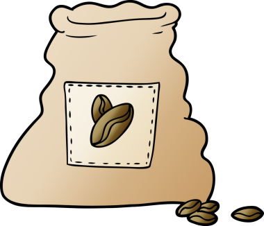 Bir insan tarafından çizilmiş kahve torbası.