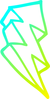 Bir insan tarafından çizilmiş bir karikatür yıldırım sembolünün soğuk gradyan çizimi