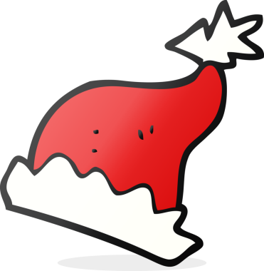 Bir insan tarafından çizilmiş serbest çizim Noel Baba şapkası.