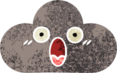 Bir insan tarafından çizilmiş bir fırtına bulutunun retro çizim tarzı karikatürü