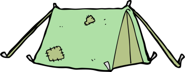 bir insan tarafından çizilmiş geleneksel bir çadır.